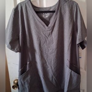 Hanes Comfort Fit - Women's Gray Stretch Uniform Scrub Top. Size 3XL. NWT